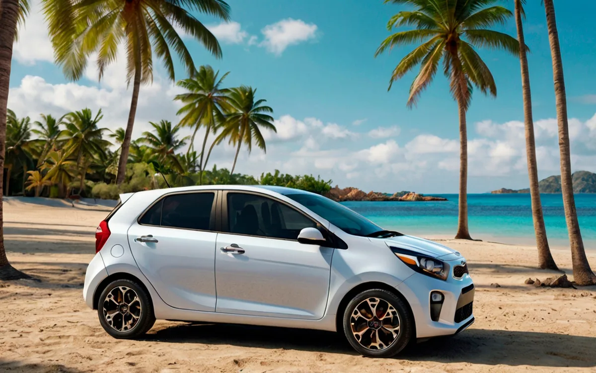 Kia Picanto na plaży w Punta Cana